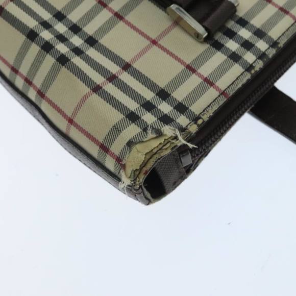 BURBERRY Nova Check Tote Bag Canvas Beige Auth 95891 - Picture 7 of 16